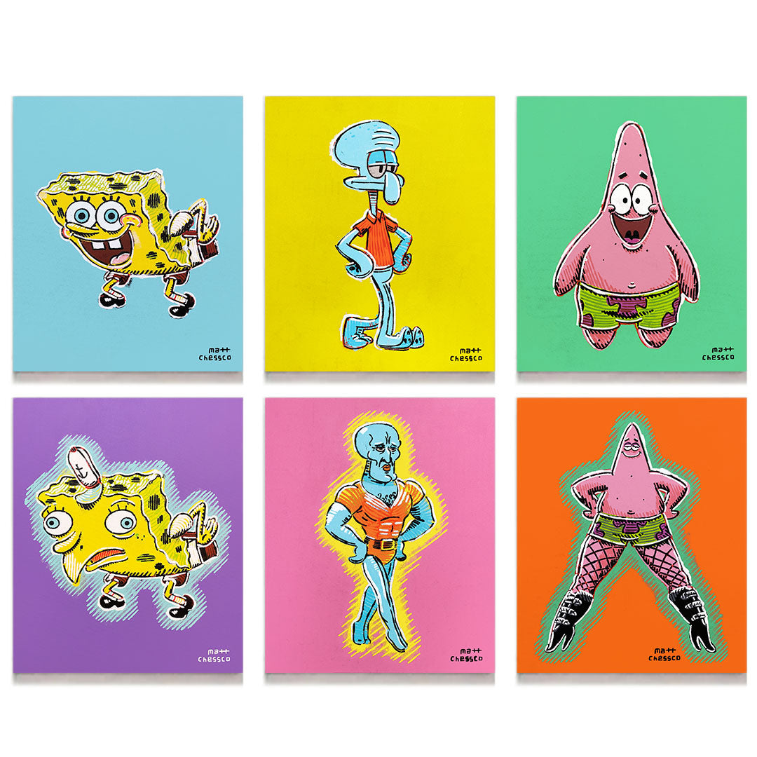 6 SpongeBob Paintings