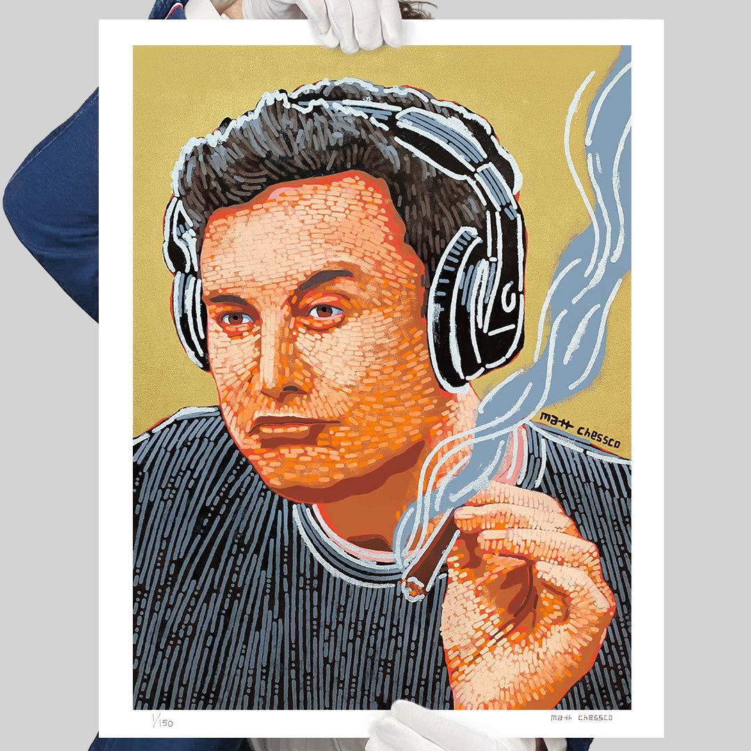 Elon Musk Smoking Print
